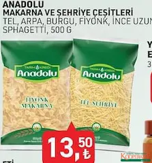 TARIM KREDİ ANADOLU MAKARNA VE ŞEHRİYE ÇEŞİTLERİ 500 G indirimli fiyat TARIM KREDİ ANADOLU MAKARNA VE ŞEHRİYE ÇEŞİTLERİ 500 G fiyat ve kampanya bilgisi